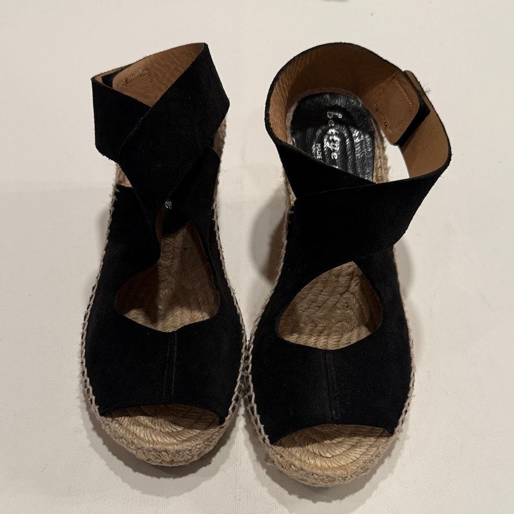 Bettye Muller Black Espadrille Wedges